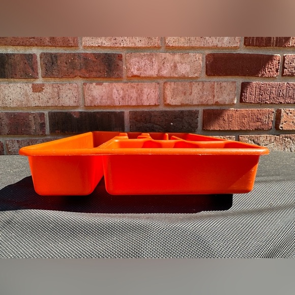 Rubbermaid Harvest Orange Silverware Flatware Utensil Holder Tray #2921 Vintage - Picture 6 of 7